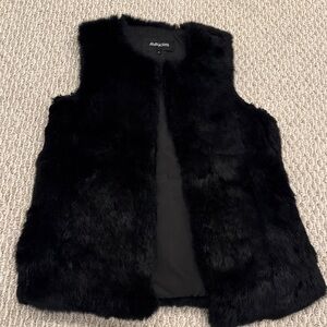 Real fur black vest